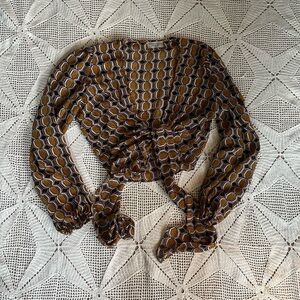 Dress Forum Hexagonal Pattern Blouse in Mustard and Navy